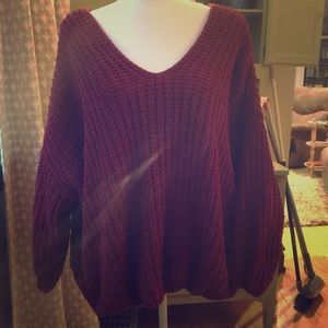 Extra soft wine colored slouchy sweater